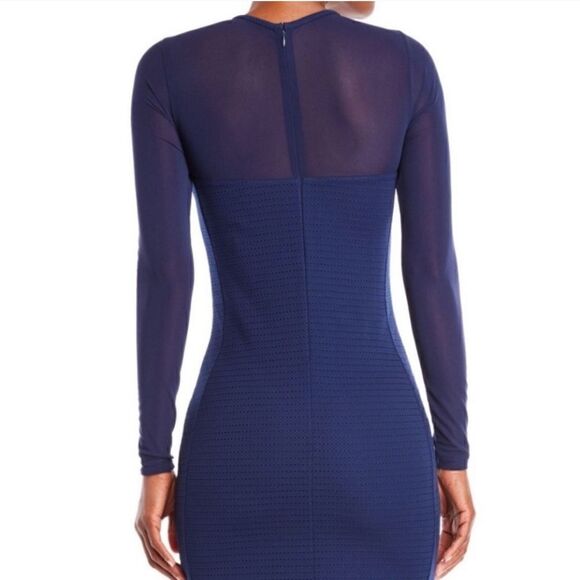 Reiss mesh sleeve Rita dress Indigo blue - Picture 3 of 15